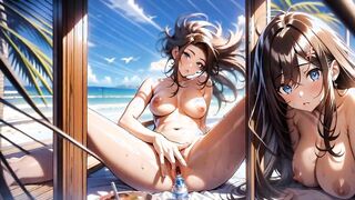Ai Porn Video - Brown Haired Chick Masturbating - Hentai Anime