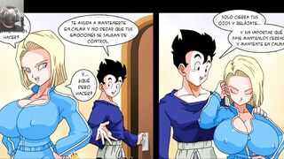 Android 18 fucked by Gohan and they are discovered - Dragon Ball hentai