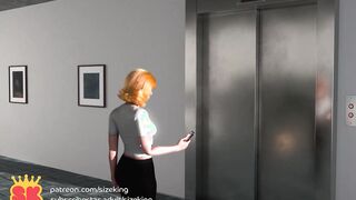 Elevator Trouble (SizeKing Breast Expansion)