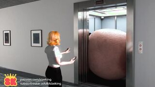 Elevator Trouble (SizeKing Breast Expansion)