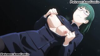 Jujutsu Kaisen Hentai Animation - Big Tits Maki Zenin Blow Job Hand Job On Top by Amscomic
