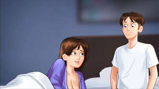 Dabby had sex in the bedroom with her panties removed on the bed