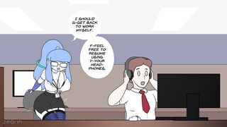 Robot Office Lady gets coworker to get her off (Animated Comic)