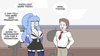 Robot Office Lady gets coworker to get her off (Animated Comic)