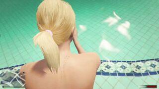 GTA 5: I Made Step-Sister Tracey De Santa Cum in Outdoor Pool Erotic Water Play! Free Porn