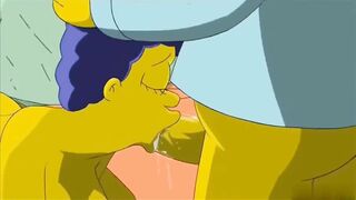 The simpsons having a great time in Bed