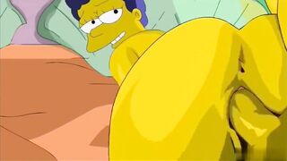 The simpsons having a great time in Bed