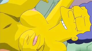 The simpsons having a great time in Bed