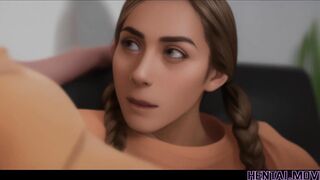 AI HENTAI - Girl Fucks Her Futa Clone With Huge Dick