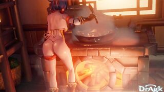Xiangling Gets her ass penetrated on the kitchen's floor first time Anal Genshin Impact porn Aether