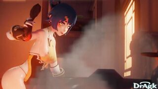 Xiangling Gets her ass penetrated on the kitchen's floor first time Anal Genshin Impact porn Aether