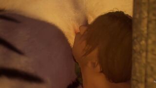 Female Tiger Orgasm / Squeezes His Dick (Cum Inside) | Wild Life Furry