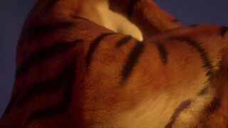 Female Tiger Orgasm / Squeezes His Dick (Cum Inside) | Wild Life Furry