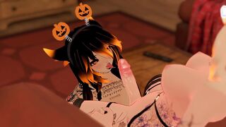 Sexy Catgirl Gets SURPRISE FUTA CREAMPIE While Trick or Treating (ft. FelicityVR)