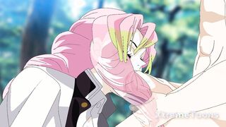 Mitsuri takes Iguro to the forest to give him a rich blowjob - Demon Slayer