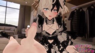 Horny femboy maid catches you jerking off