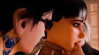 3D lesbian 2b, Eve and Bayonetta