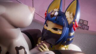 Ankha and 2B having a hot and steamy sex