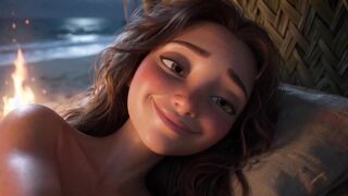 Woman And Young Man Have Passionate Survival Romance On Deserted Island (AI generated)