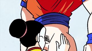 Milk gets hot for goku before the tournament - Dragon Ball Parody - Anime Hentai
