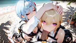 4 Zenless Zone Zero Sluts Crash the Captain's Yacht and Beg Forgiveness on an Island - AI GENERATED