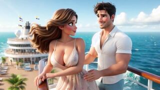 Shipwrecked Stepmom and Stepson Ignite Steamy Passion on a Tropical Island Paradise (AI generated)