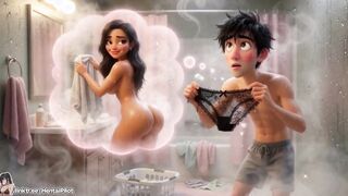 I found my Stepsister's panties I can smell her pussy - Ai generated 3D Animation