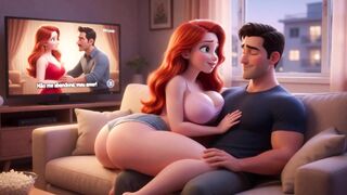 Woman Teases From Open Window And Has Passionate Sofa Encounter With Neighbor (AI generated)
