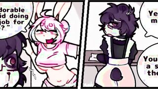 Sexy femboy maid FUCKED HARD by a futa bunny! (@berryguild @harulunavo)