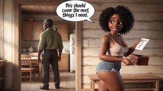 The Young Woman Who Seduced For Gifts And Passion In The Reformed Wooden Home (AI generated)