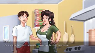 Stepmom Asks Me To Her While She Makes Breakfast For Her Husband And See How I Her - Summertime Saga