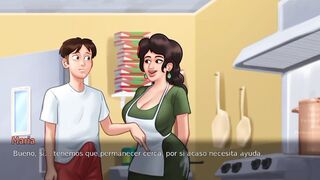Stepmom Asks Me To Her While She Makes Breakfast For Her Husband And See How I Her - Summertime Saga