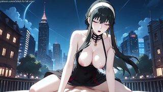 Yor's dress lifted in the wind. An innocent date turned into rough public sex.
