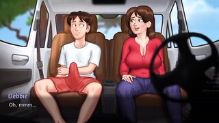 Fucking stepmom's hard ass in the car, stepmom is very flexible to fuck in the car