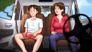 Fucking stepmom's hard ass in the car, stepmom is very flexible to fuck in the car