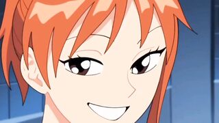 Nami tries to take Luffy treasure and ends up getting fucked and filled with cum uncensored